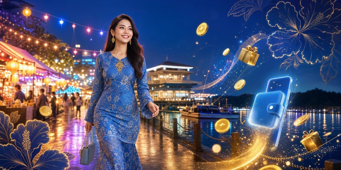 Pengguna Malaysia berpakaian baju kurung melakukan deposit untuk bermain roulette di platform 2776